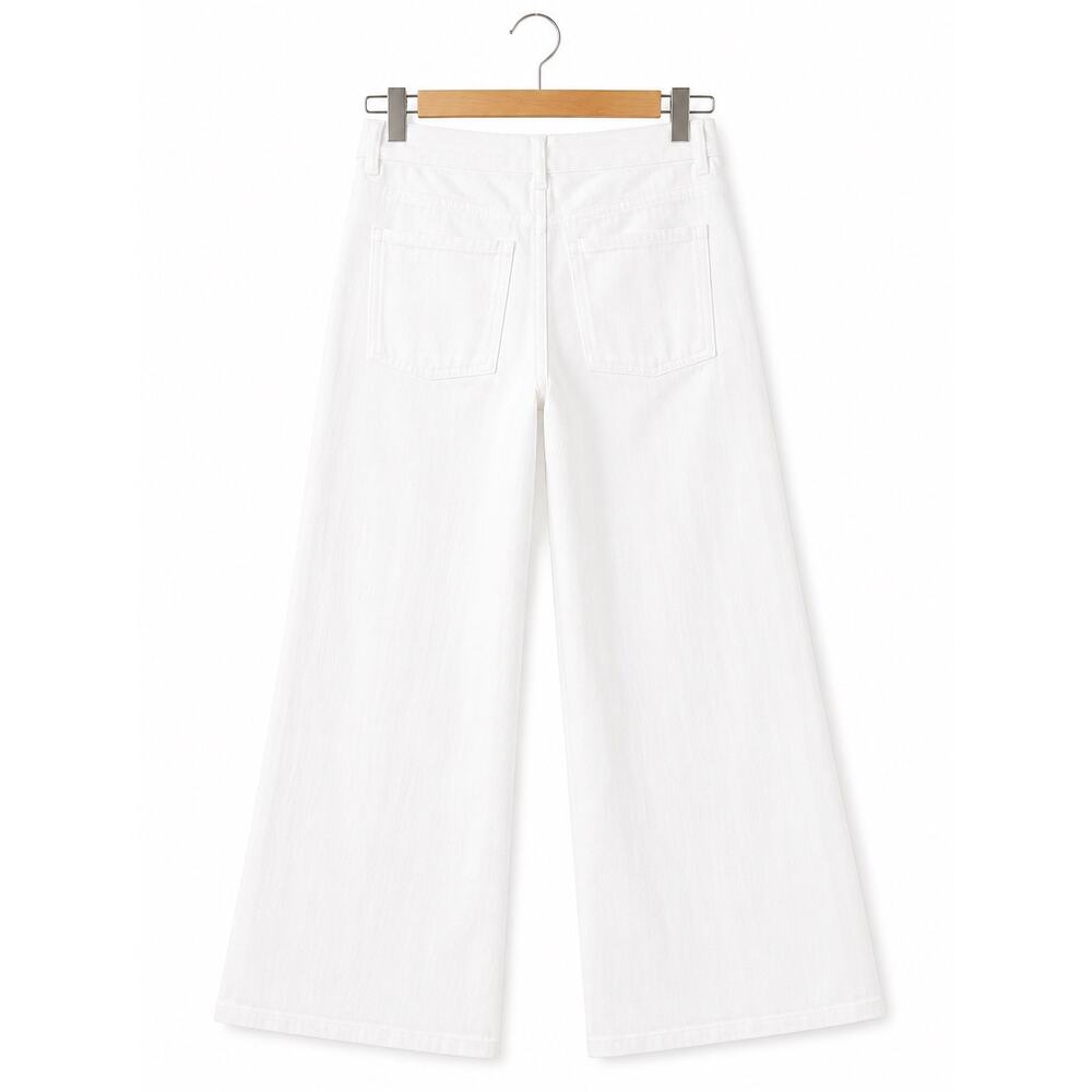 J.Crew Slim-Wide Leg High Rise White Denim Jeans Coastal Minimalist NWT  31 - Picture 6 of 13